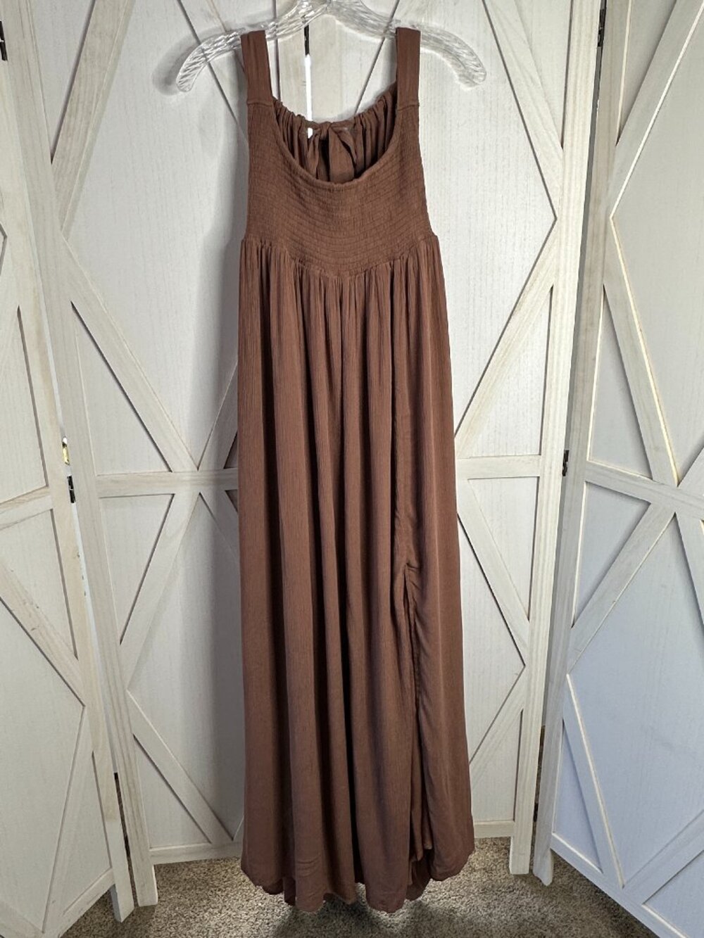 Free People Brown Maxi Dress with Side Slit - Picture 5 of 13